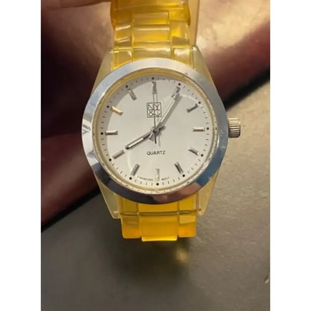 Women's 40mm Transparent Yellow Poly NY&C Watch